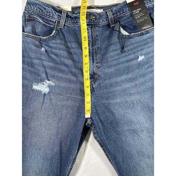 Levi's Women's 70s High Rise Flare Distressed Medium Wash Jeans Size 33 NWT - Picture 11 of 14